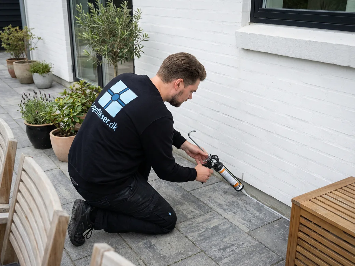 Udendørs fugning af terrasse